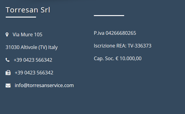 Informazioni di contatto di Torresan SRL 